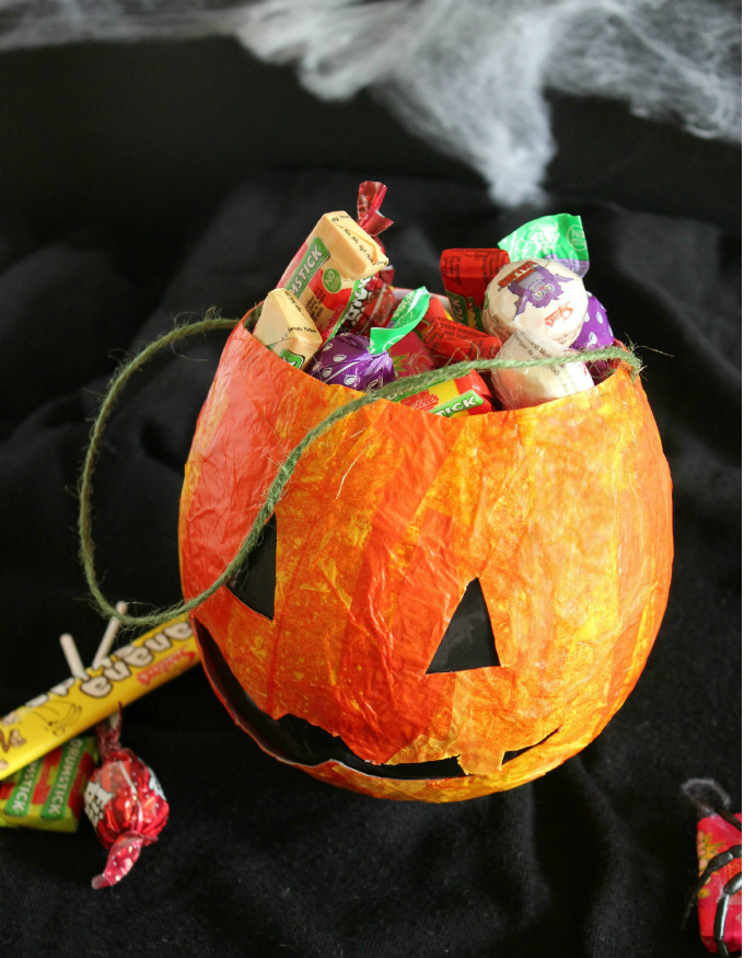 Jacko'lantern papier mache candy bags The Candid Kitchen